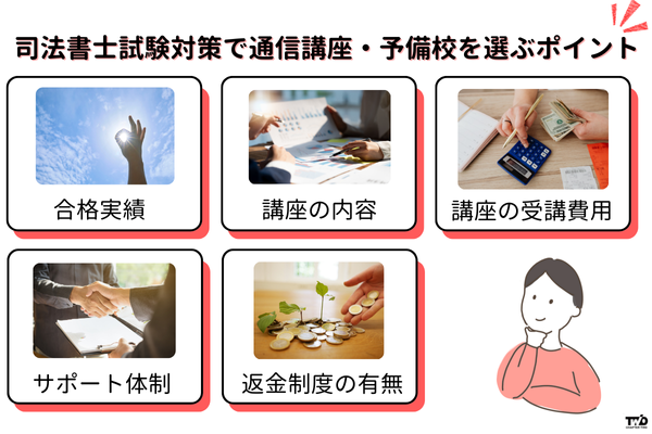 司法書士試験対策で通信講座・予備校を選ぶポイント