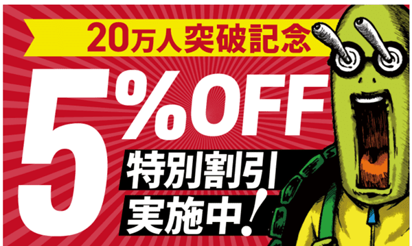 アガルートアカデミー】会員数20万人突破記念5％OFF